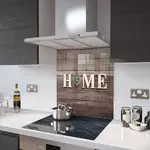 Glass Splashback in Home and Green Heart - 60cm Wide x 75cm High