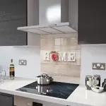 Home and Red Heart - Kitchen Glass Splashback - 100cm Wide x 50cm High