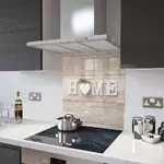 Home and White Heart - Kitchen Glass Splashback - 100cm Wide x 50cm High