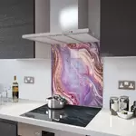 Liquid Amethyst - Kitchen Glass Splashback - 90cm Wide x 40cm High