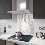 Liquid Azurite - Kitchen Glass Splashback - 90cm Wide x 40cm High