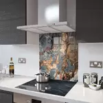 Liquid Gold - Kitchen Glass Splashback - 90cm Wide x 40cm High