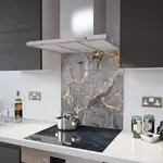 Liquid Grey - Kitchen Glass Splashback - 90cm Wide x 40cm High