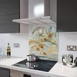 Liquid Jade - Kitchen Glass Splashback - 90cm Wide x 40cm High