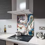 Liquid Pearl - Kitchen Glass Splashback - 90cm Wide x 40cm High