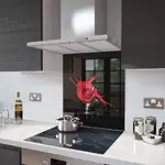 Paint Drip Rose - Kitchen Glass Splashback - 100cm Wide x 50cm High
