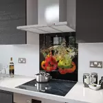 Peppers In Water - Kitchen Glass Splashback - 100cm Wide x 50cm High