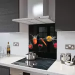 Peppers and Chilli Splash - Kitchen Glass Splashback - 100cm Wide x 50cm High