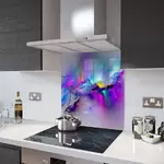 Rainbow Rain Mountain - Kitchen Glass Splashback - 90cm Wide x 40cm High