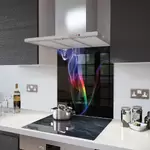 Rainbow Smoke - Kitchen Glass Splashback - 110cm Wide x 75cm High