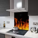 Real Flames - Kitchen Glass Splashback - 90cm Wide x 40cm High