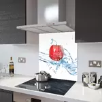 Red Apple Splash - Kitchen Glass Splashback - 30cm Wide x 40cm High