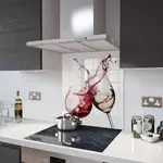 Red and White Wine - Kitchen Glass Splashback - 100cm Wide x 50cm High
