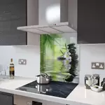 Relaxing Spa Scene - Kitchen Glass Splashback - 110cm Wide x 75cm High
