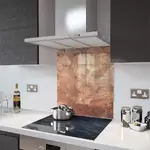 Rustic Copper - Kitchen Glass Splashback - 90cm Wide x 40cm High