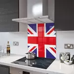 Union Jack - Kitchen Glass Splashback - 90cm Wide x 40cm High