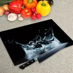Glass Chopping Board - Worktop Saver In Lake Splash