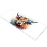 Glass Table Runner in Highland Cow On White - 100cm Wide x 30cm High