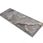 Glass Table Runner in Liquid Grey - 100cm Wide x 30cm High