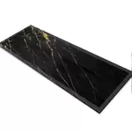 Glass Table Runner in Black Gold Veins - 100cm Wide x 30cm High