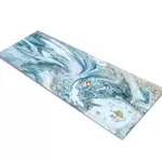 Glass Table Runner in Liquid Aqua - 100cm Wide x 30cm High