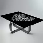 Glass Table Top - Word Collage - Made To Measure