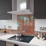 Digital Print Glass Upstand Aged Copper 100cm x 14cm