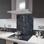 Digital Print Glass Upstand Black Ash 100cm x 14cm