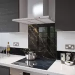 Digital Print Glass Upstand Black Gold Veins 100cm x 14cm
