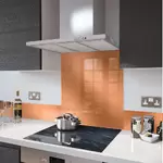 Digital Print Glass Upstand Brushed Copper 100cm x 14cm
