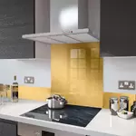 Digital Print Glass Upstand Brushed Gold 100cm x 14cm