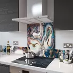 Digital Print Glass Upstand Gold Pearl 100cm x 14cm