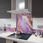 Digital Print Glass Upstand Liquid Amethyst 100cm x 14cm
