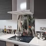 Digital Print Glass Upstand Liquid Black 100cm x 14cm