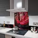 Digital Print Glass Upstand Liquid Lava 100cm x 14cm