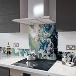 Digital Print Glass Upstand Liquid Ocean 100cm x 14cm