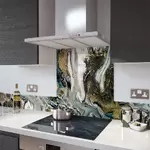 Digital Print Glass Upstand Liquid Space 100cm x 14cm