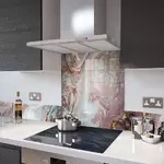 Digital Print Glass Upstand Liquid Stone 100cm x 14cm