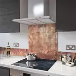 Digital Print Glass Upstand Rustic Copper 100cm x 14cm