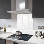 White Cosmos Glass Splashback - 70cm Wide x 70cm High