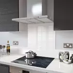 High Gloss White - Kitchen Glass Splashback - 110cm Wide x 75cm High