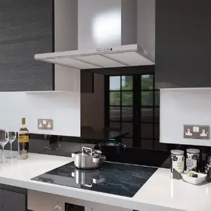 Lifestyle image of Black - Kitchen Glass Splashback - 60cm Wide x 75cm High