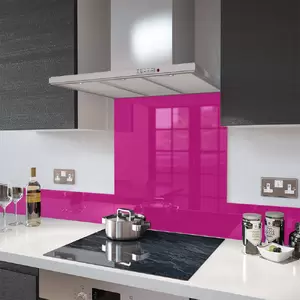 Lifestyle image of Fuchsia Pink - Kitchen Glass Splashback - 60cm Wide x 75cm High