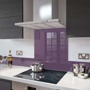 Lifestyle image of Lilac - Kitchen Glass Splashback - 60cm Wide x 75cm High