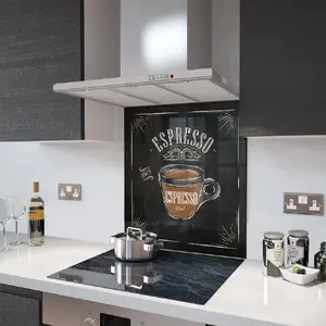Lifestyle image of Glass Splashback in Espresso Coffee - 60cm Wide x 75cm High