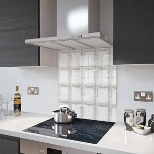 Lifestyle image of Glass Splashback in Glass Brick - 60cm Wide x 75cm High