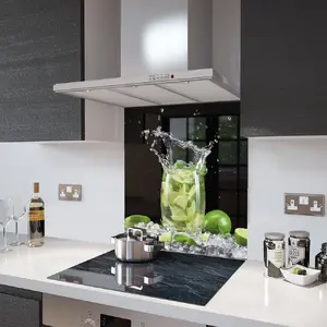 Lifestyle image of Glass Splashback in Mojito - 60cm Wide x 75cm High