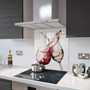 Lifestyle image of Glass Splashback in Red and White Wine - 60cm Wide x 75cm High