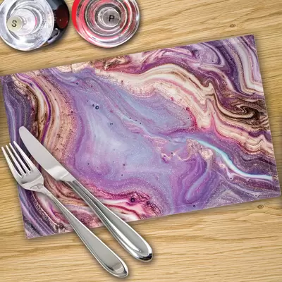 Glass Placemats x 4 In Liquid Amethyst