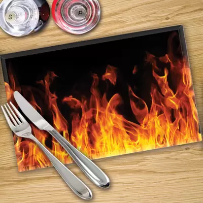Glass Placemats x 4 In Real Flames